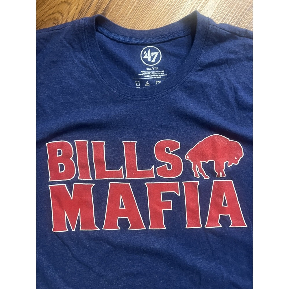 Buffalo Bills '47 Brand "Bills Mafia" Men's Size XXL Blue T-Shirt - Picture 2 of 3